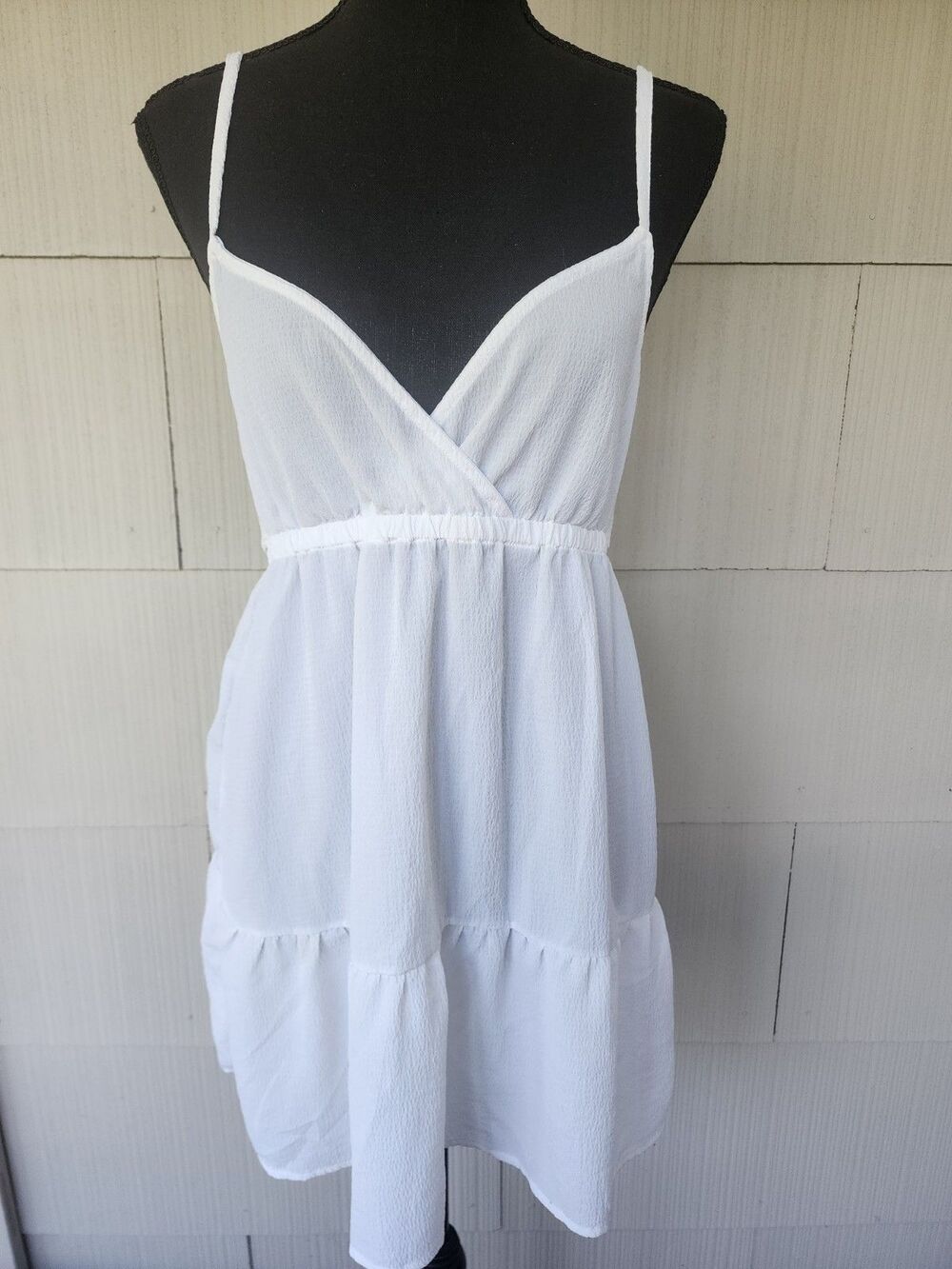 Celebrity Pink Swim Sheer White Adjustable Strap Swimsuit Cover Up Women's Small